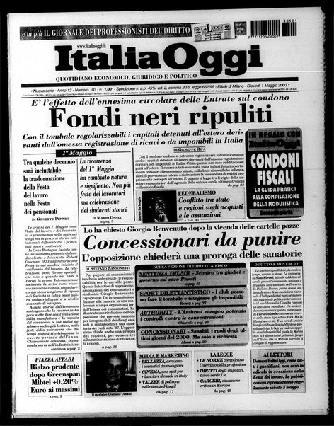 Italia oggi : quotidiano di economia finanza e politica